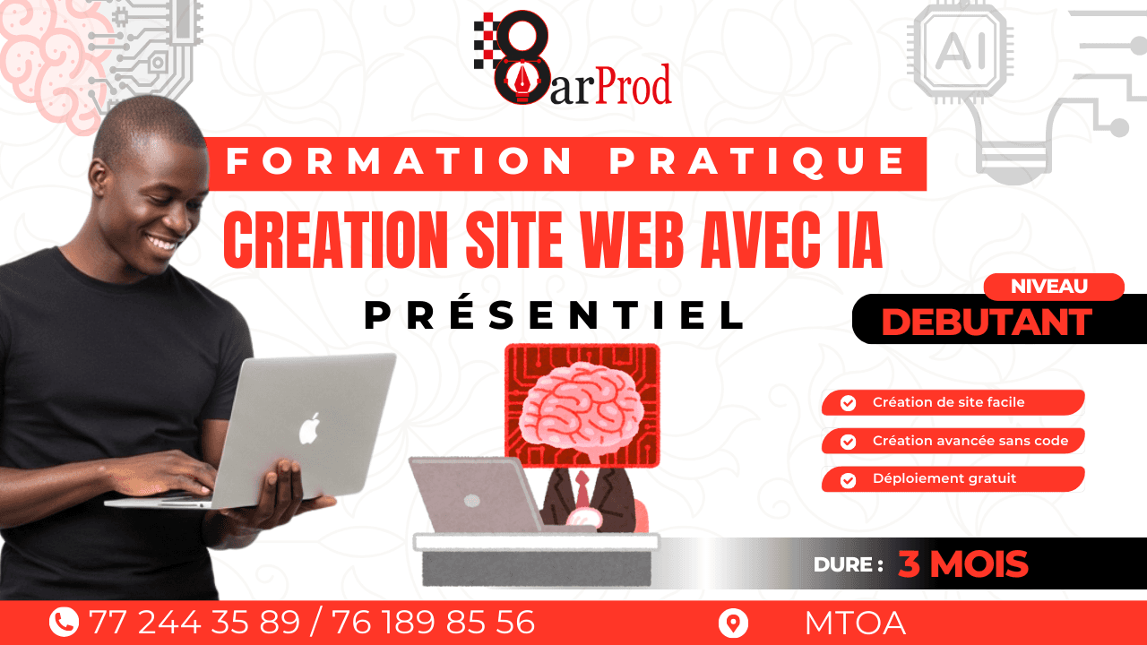 Formation en présentiel : création de sites web avec l'Intelligence Artificielle (en wolof) à Dakar
